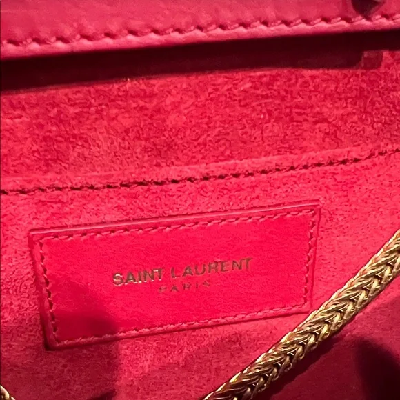 Yves Saint Laurent Red Clutch with Gold Accent - Picture 3 of 7